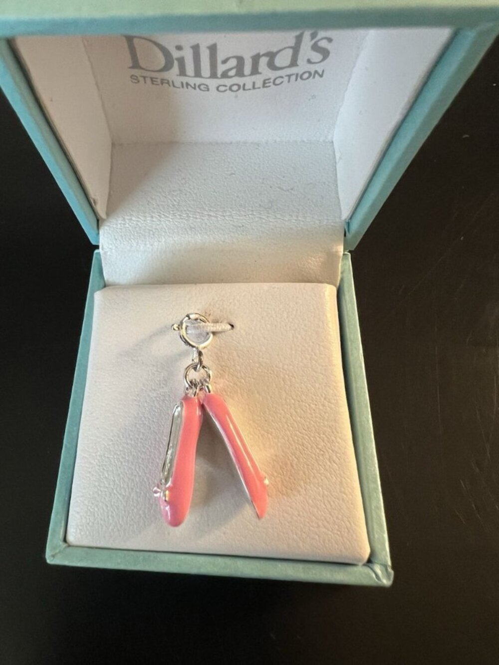 Sterling Silver Ballet Shoes Charm Pink Enamel 925 Pendant Dancer Gift NIB